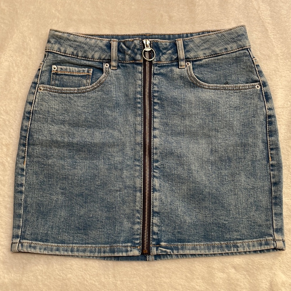 Garage Denim, Front Zipper Mini Skirt, size S